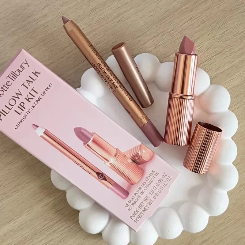 Charlotte Tilbury Lip Liner Set With Essential Oil Silky Blush Foundation That's Smooth Lightweight Natural And Blurred Makeup