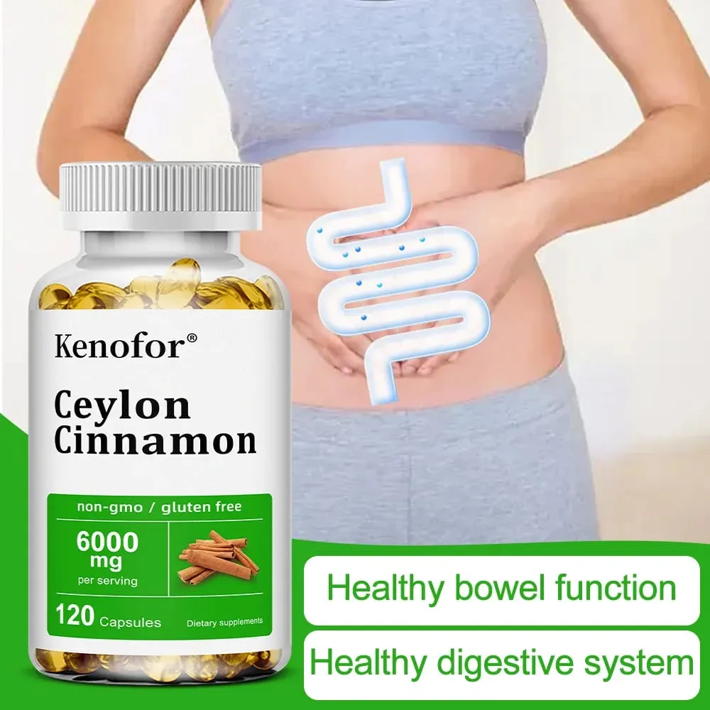 Ceylon Cinnamon Supplement 6000mg - Energy & Heart Health Support Antioxidant Non-GMO & Gluten Free - 30/60/120 Capsules — image 3