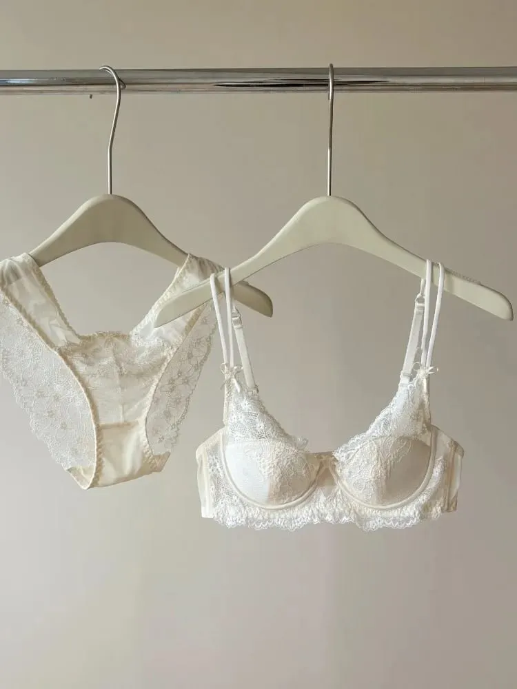 Conjunto de lencería Sexy para mujer, sujetador reductor de estilo francés, soporte para pechos grandes, Media Copa, aros suaves, sujetadores finos cómodos antiflacidez — image 3