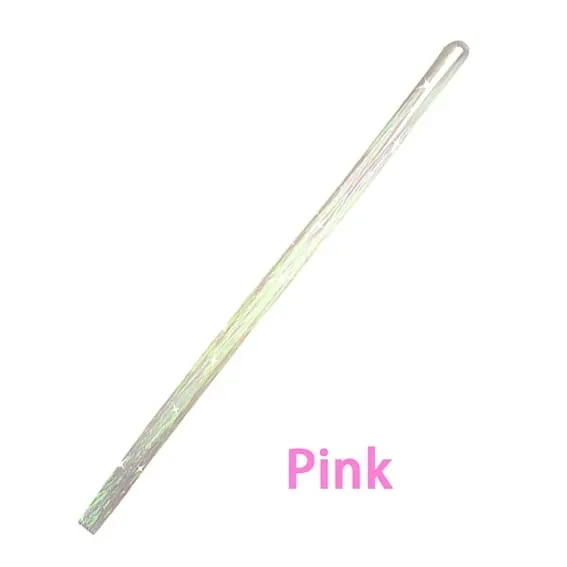 47 Inches Shiny Hair Tinsel 200 Strands/Pack Sparkle Glitter Hair Extensions Tool for Braiding Women Girls Hair Accessories — image 9