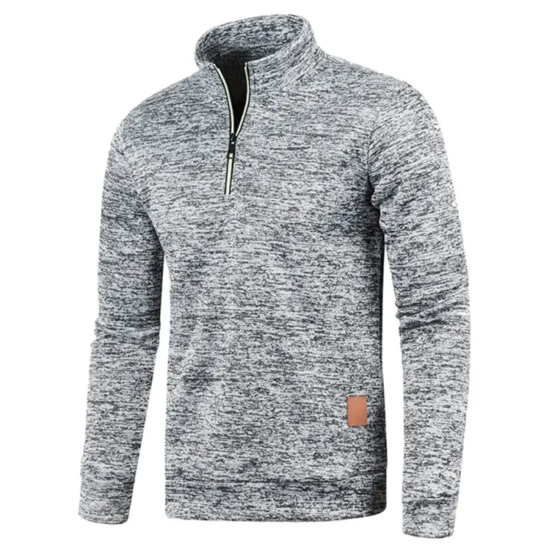 Moletons masculinos meio zíper pulôver masculino manga longa flleece suéter standcollar flocos de neve hoodies roupas masculinas — image 10