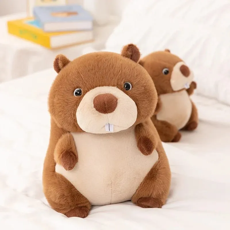 Kawaii Stuffed Animal Marmot Plush Pillow Chubby Cute Groundhog Plushies Soft Toy Huggable Sleep Pillow Cushion — image 2