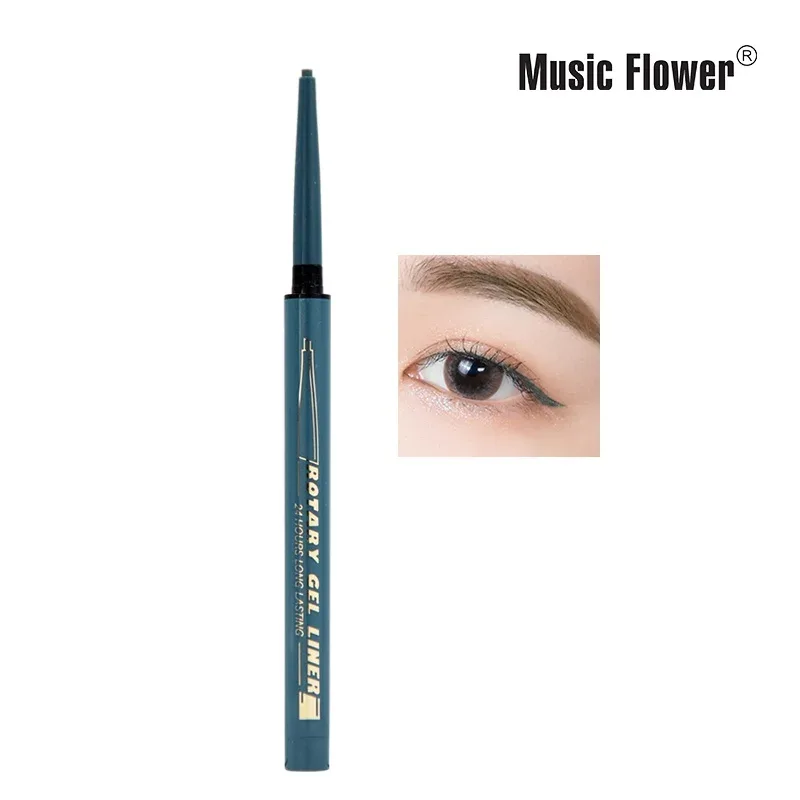 Music Flower 12 Color Gel Eyeliner Pencil Automatic Waterproof Eye Makeup Black Blue Eyleliner Long Lasting Shimmer Cosmetics — image 14