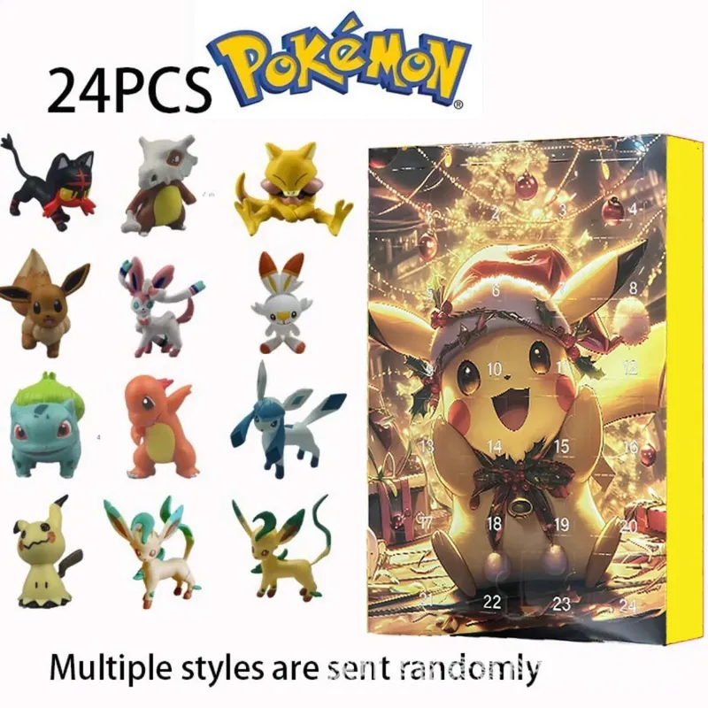 24PCS/Set Pokemon Christmas Advent Calendar Cute Pikachu Charizard PVC Small Anime Figure Surprise Box Birthday Halloween Gift — image 8