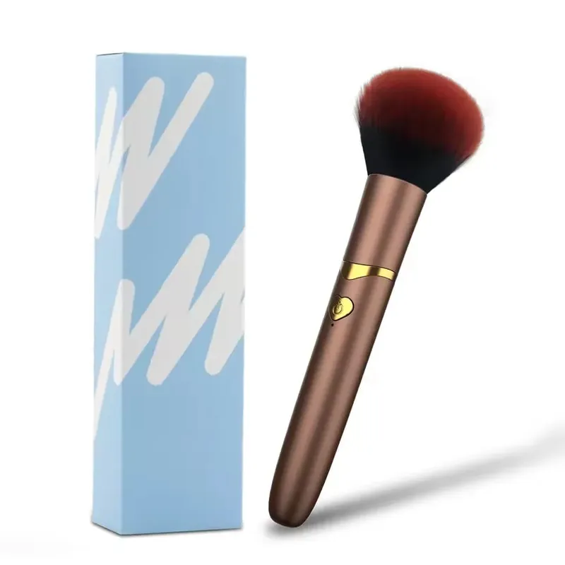 Penna per trucco Doppia testa vibratore Spazzola morbida Pettine Fagioli Micro vibrazione ad alta frequenza Stimolazione profonda Orgasmo del punto G Giocattolo del sesso femminile