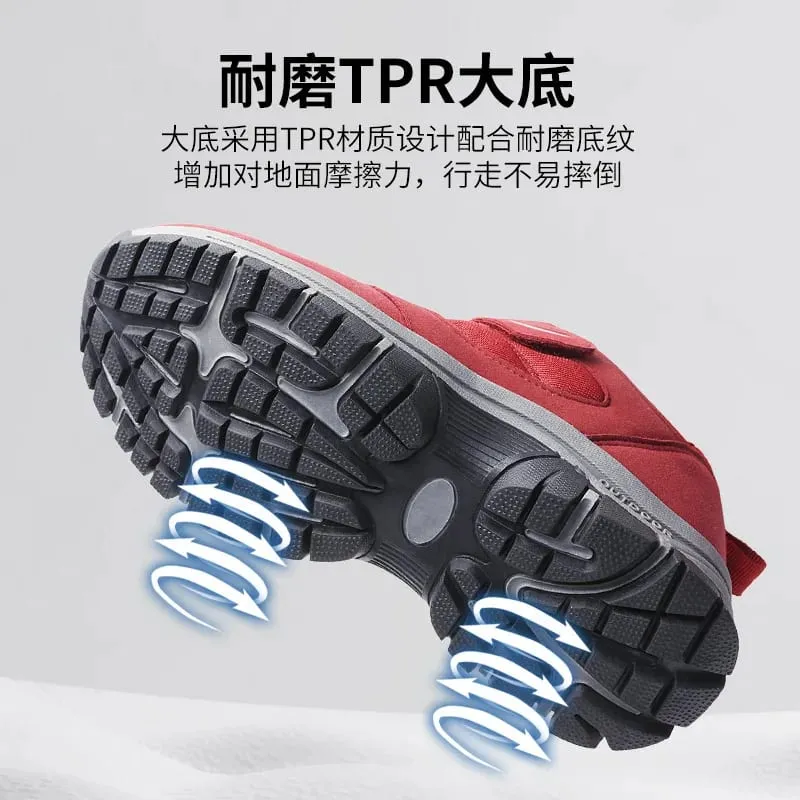 Men's Trendy Running Shoes With Hook And Loop Fastener Comfy Breathable Wear Resistant Shock Absorption Cushioned Sneakers — image 2