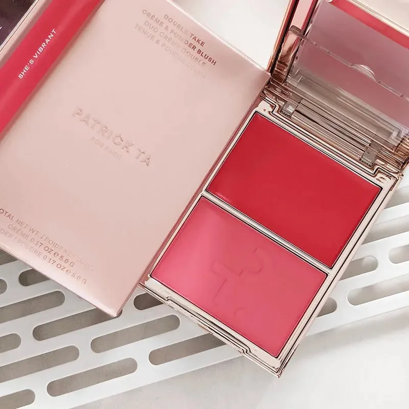 Patrick 2 in 1 Cream & Powder Blush Palette Dual Cheek Blush Duo Lasting Natural Brightening TA Makeup Cosmetics She's That Girl — image 17