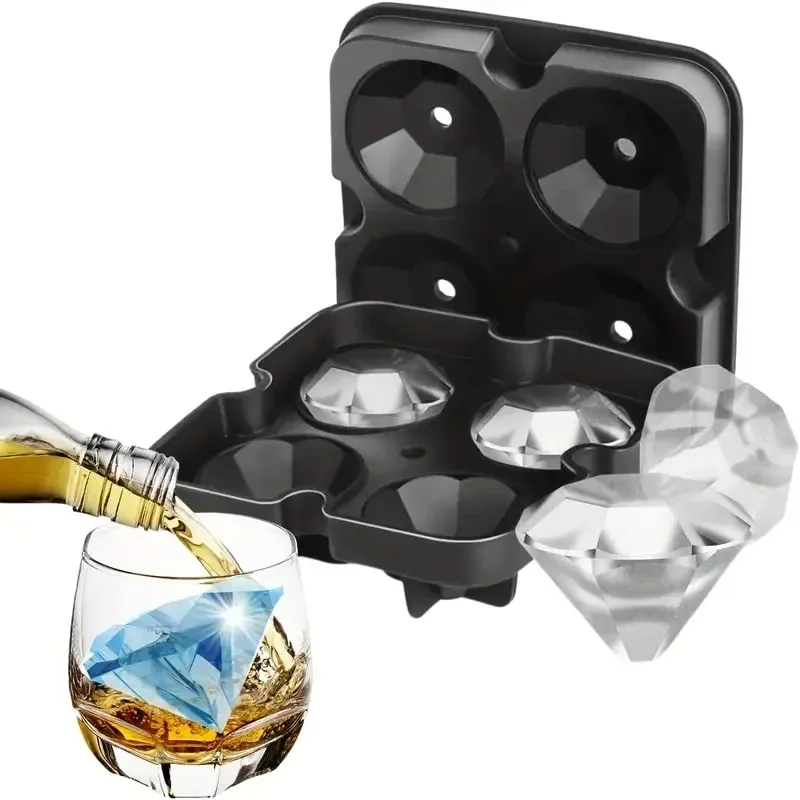 Silicone Ice Cube Mold Tray With Lid Diamond Skull Ball Shape Ice Maker Easy Release For Whisky Cocktail Kitchen Accessorie — image 3
