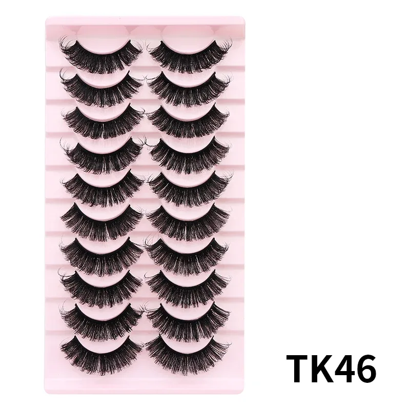 10 Pairs Russian DD Curl Bulk Fluffy Strip Lashes Natural Soft False Eyelashes Reusable Handmade Eye Lashes for Daily&Party — image 29