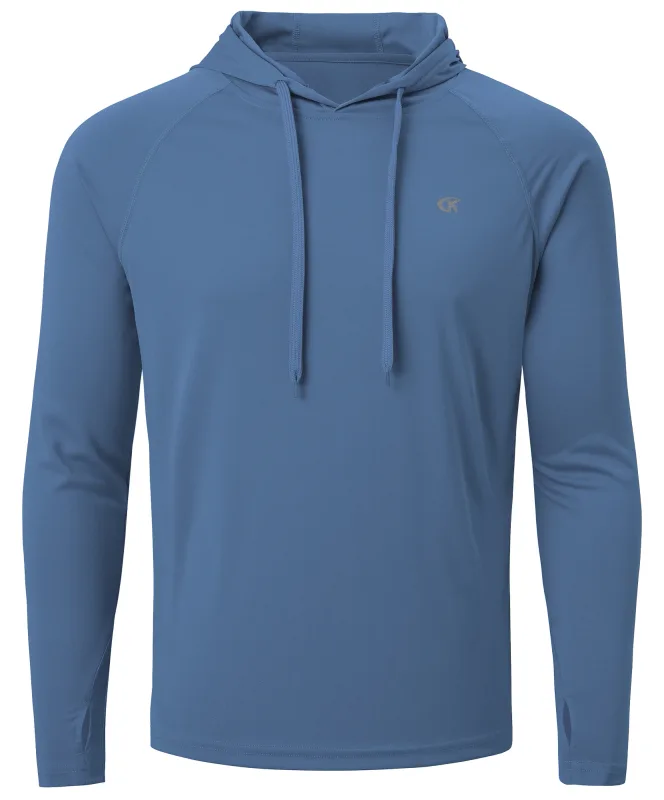 Baju-T Hoodie UPF 50+ Lelaki Musim Panas Lengan Panjang Rash Guard Cepat Kering T-shirt Sukan Luaran Larian Pullover