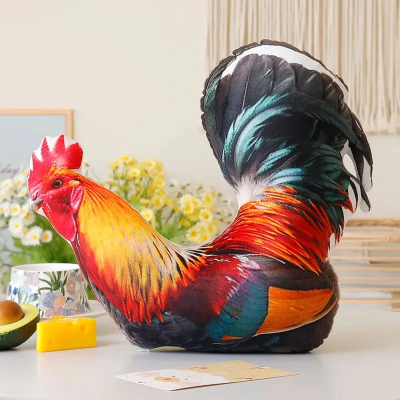 Simulation 3D Printed Animal Pillow Lifelike Parrot Goose Duck Pigeon Pheasant Cock Stuffed Doll Cute Cushion Toys Home Decor — image 17