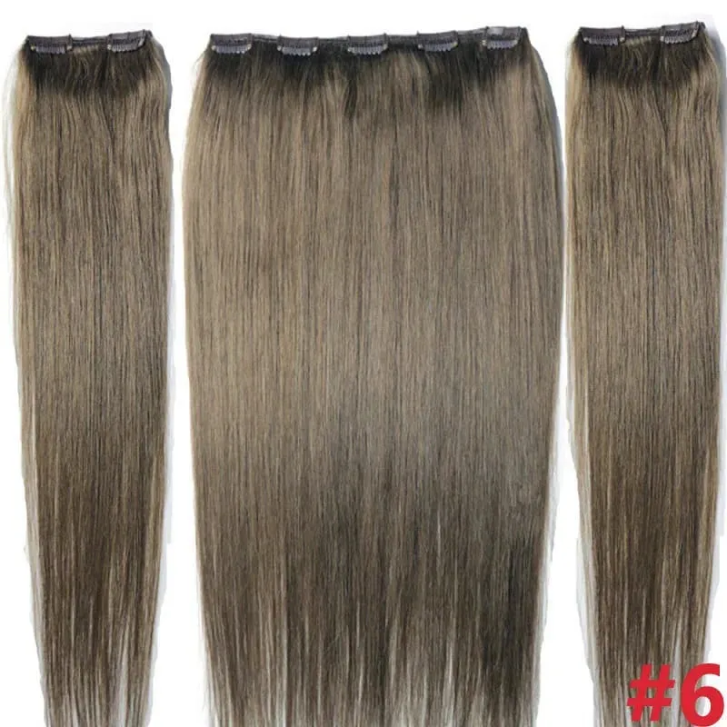 Clips-in 100% Brazilian Human Remy Hair Extensions 16"-28" Three Pieces 3pcs Set 100g-200g 1x25 2x10 Natural Straight