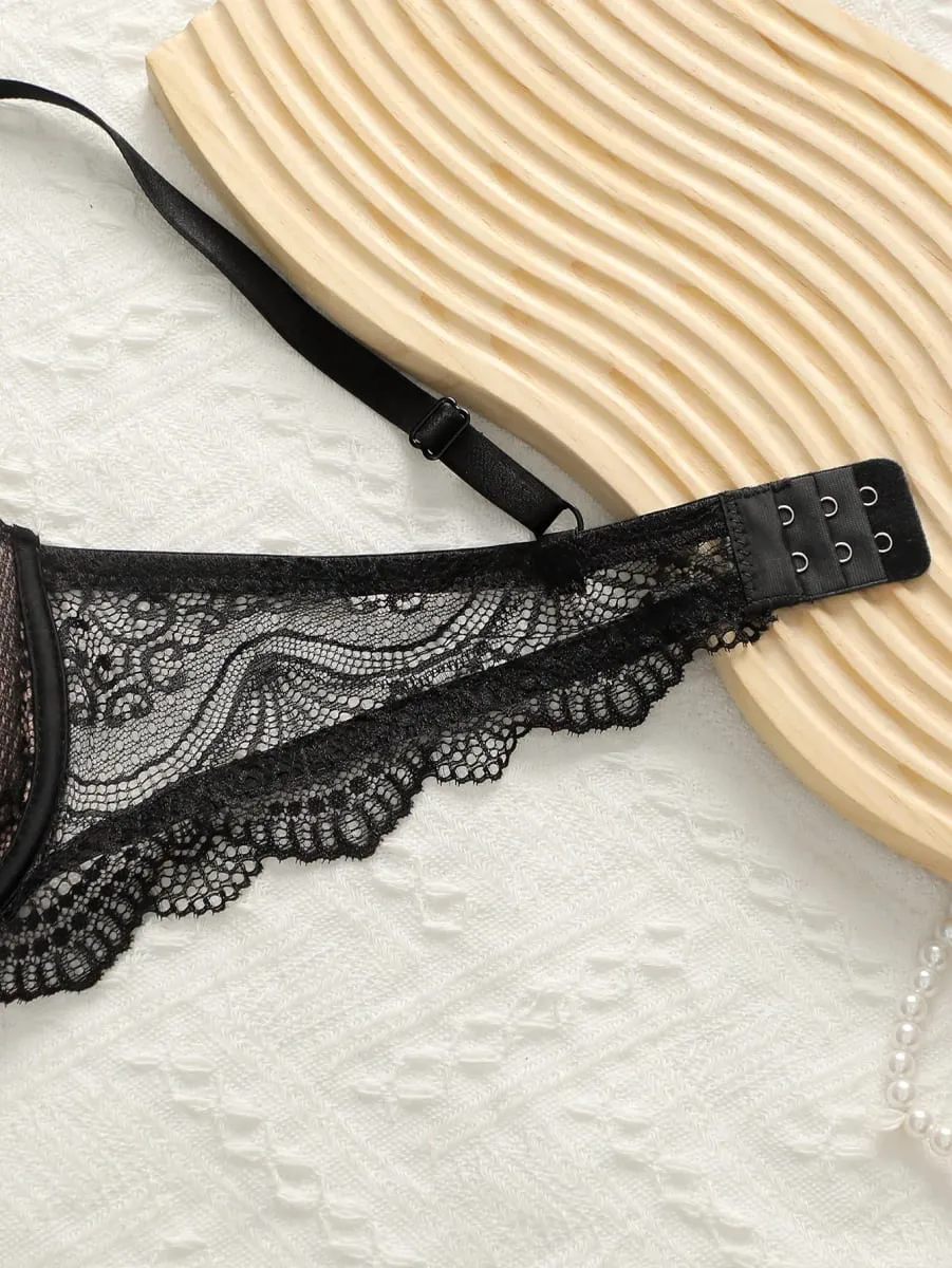 2024 New Women's Latest Production And Sales Pull Gathering Lace Underwear And Underwear Set U093 — image 4