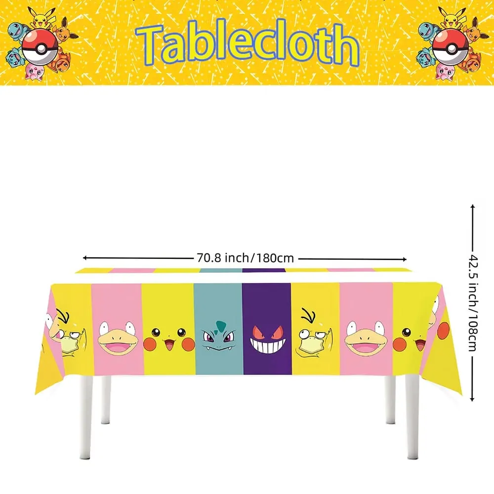 1/10Pcs Pokemon Tablecloth Birthday Decoration Disposable Tablecloth Pikachu Tablecover Kids Birthday Gifts Baby Shower Supplies — image 5