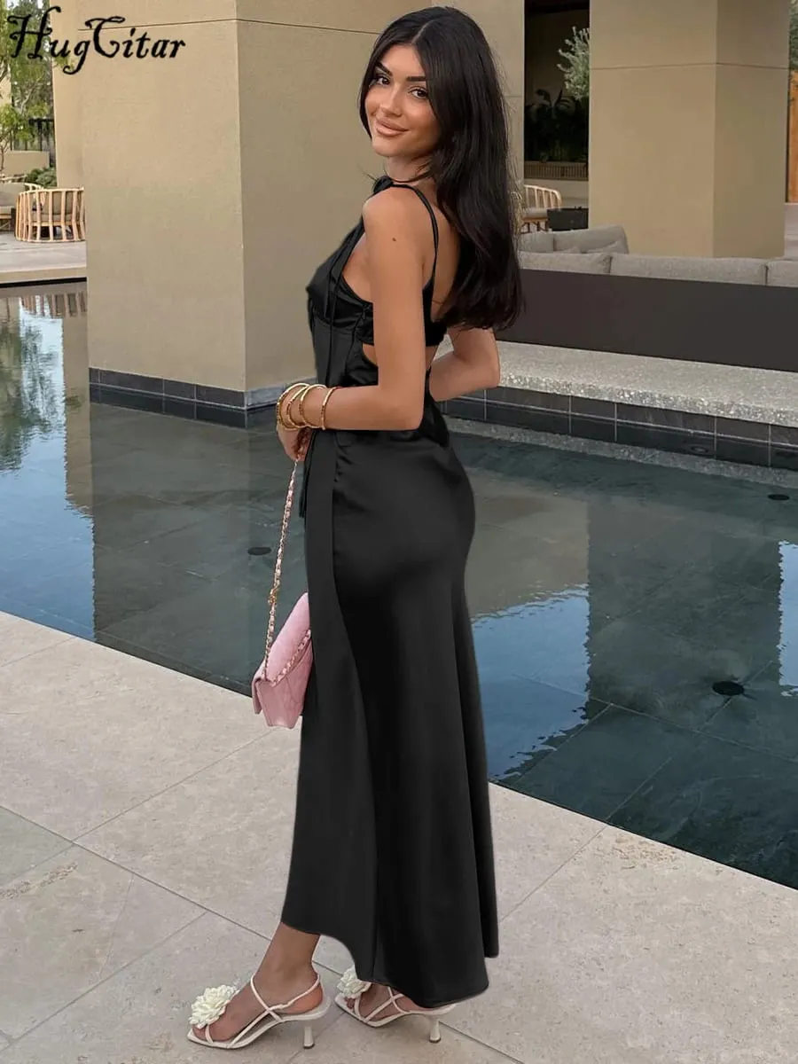 Hugcitar V-Ausschnitt, solide Slips, rückenfrei, aushöhlen, Schnürung, sexy, figurbetont, Maxi-Abschlussballkleid, Sommer, Damen, elegante Outfits, Geburtstagsparty — image 6