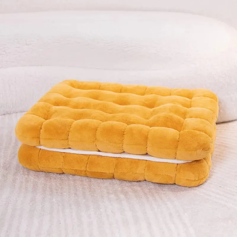 New Simulation Little Biscuits Doll Cushion Stuffed Round Cookie Plush Toys Creative Soft Pillow Chair Car Seat for Kid Gifts — image 22