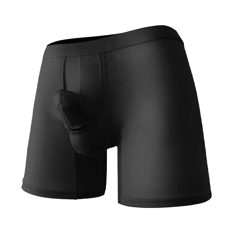 Men's Boxers Shorts Cotton L Underwear Man Breathable Pouch Panties Middle Long Leg Underpants Male Cueca Hombre — image 11