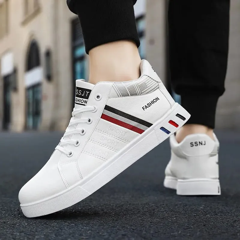 White Vulcanized Sneakers Men's Flats Comfortable Shoes Lace up Zapatillas Hombre Autumn Spring Fashion Sneakers Large Size 48 — image 4