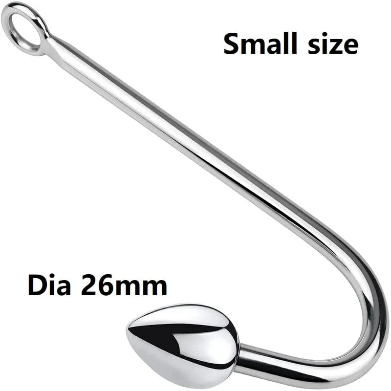 Small medium large 3 balls set metal anal hook beads head butt plug dilator prostate massager insert bdsm sex toy for male