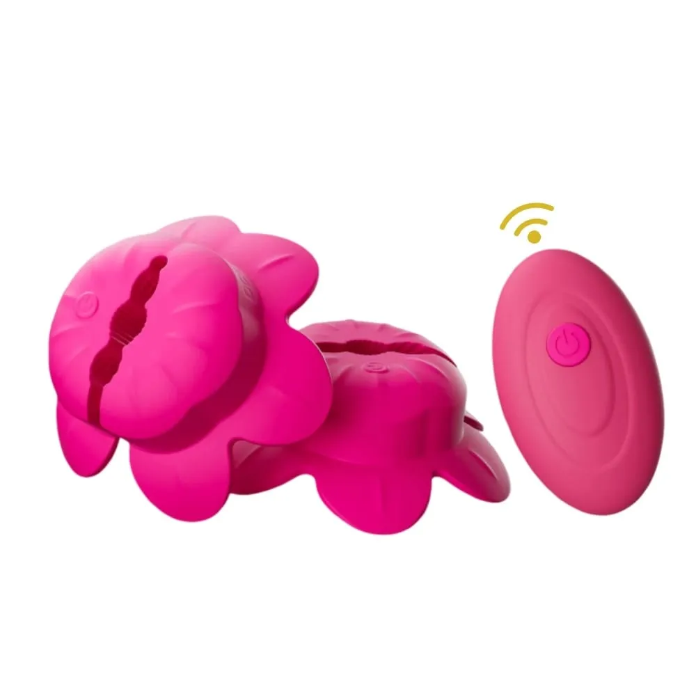 Rose Nipple Clamps Vibrator Female Wearable Adjustable Remote Control Nipples Stimulator BDSM Sex Pleasure Adult Toys for Women — image 1