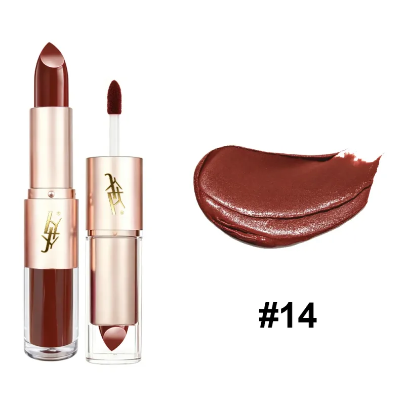 2 IN 1 Dual-End Lipstick & Liquid Lip Gloss High Shine Glossy Lip Color Long Lasting Waterproof Bold Lip Makeup — image 13