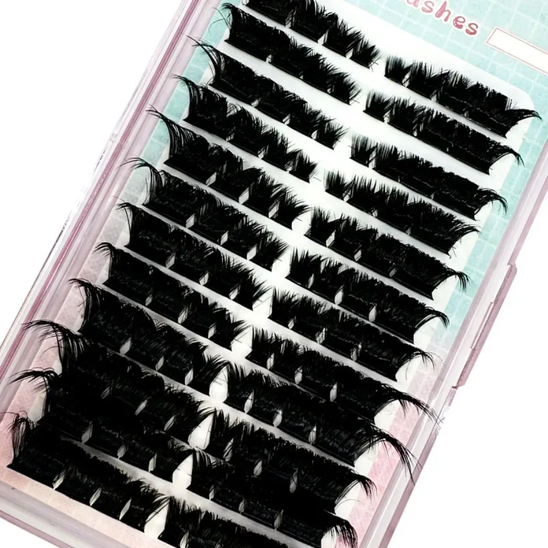 New Thick Fluffy Single Mix 3D Segmented Natural Minkr Eyelash Extension Fox Eye Effect LashesClusteIndividual False eyelashes