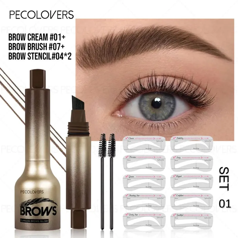 4 Pcs/SET Eyebrow Products Makeup 3 in 1 The Face Contouring Eyebrow Hairline Contour Fine Powder Soft Mist Brow Look — image 8