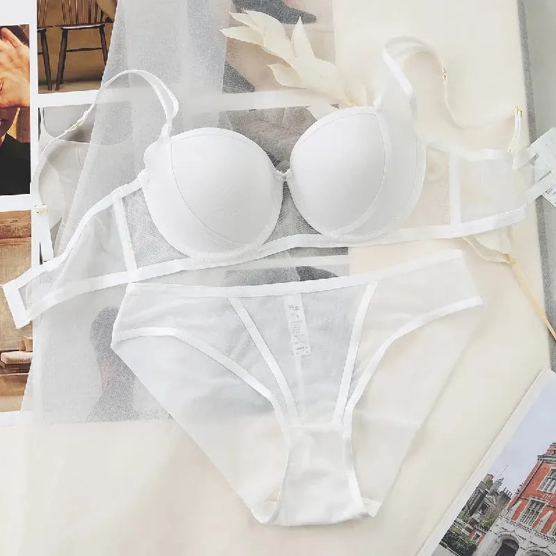 2026 New 5 Contrast Color Half Cup Thicken Push Up Lingerie Sets For Women Sexy Underwear Big Size 75-85 BCD Fashion Bra Panties