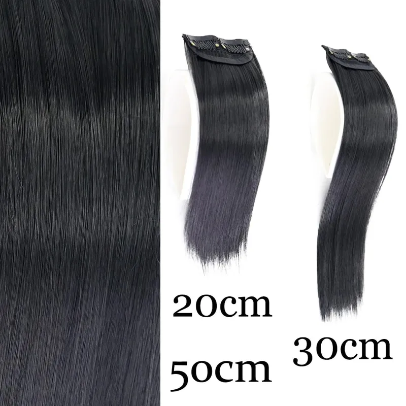 Synthetic Invisable Seamless Hair Pads Clip In One Piece 2Clips Increase hair volume Hair Extensions Top Side Cover Hairpiece