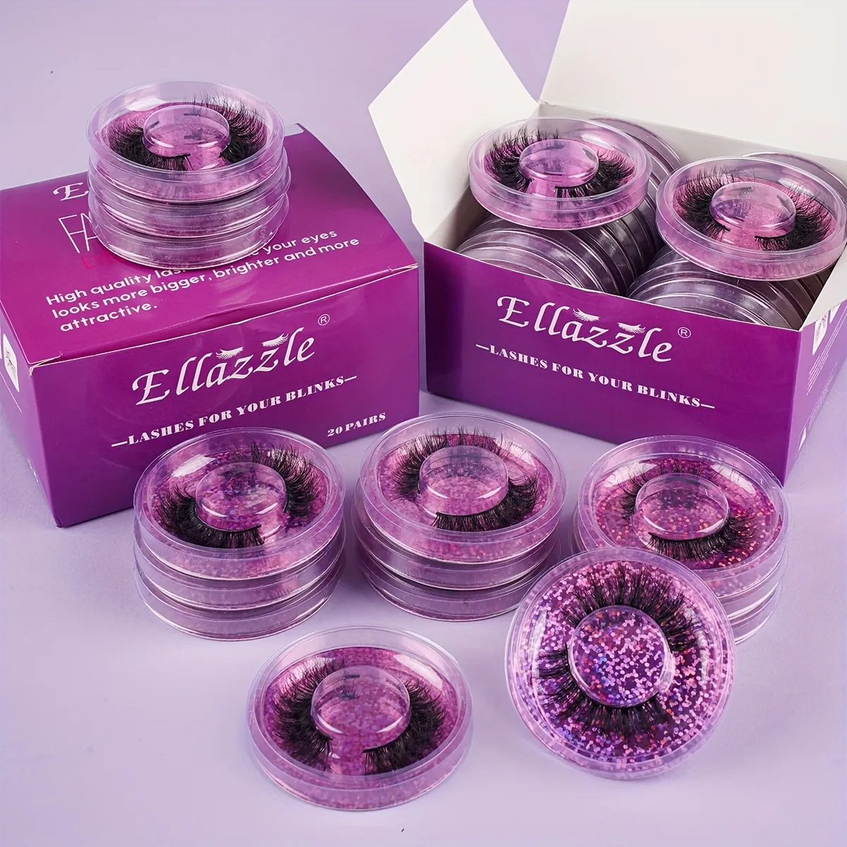 20 Pairs 4 Styles Wispy Faux Mink False Eyelashes Mixed Dramatic Thick Curled Fluffy Strip lashes Multipack for Eyes Makeup Sets — image 2