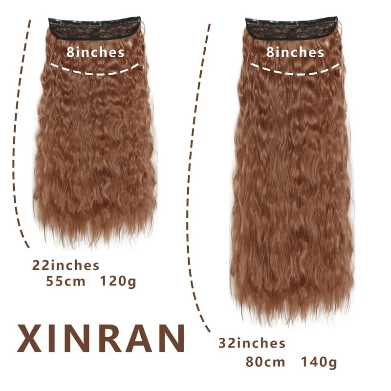 Synthetic 5 Clip In Hair Extensions Long Curly Hairstyle Hairpiece Natural Brown Black 80cm Heat Resistant Fake Hair For Women — image 3