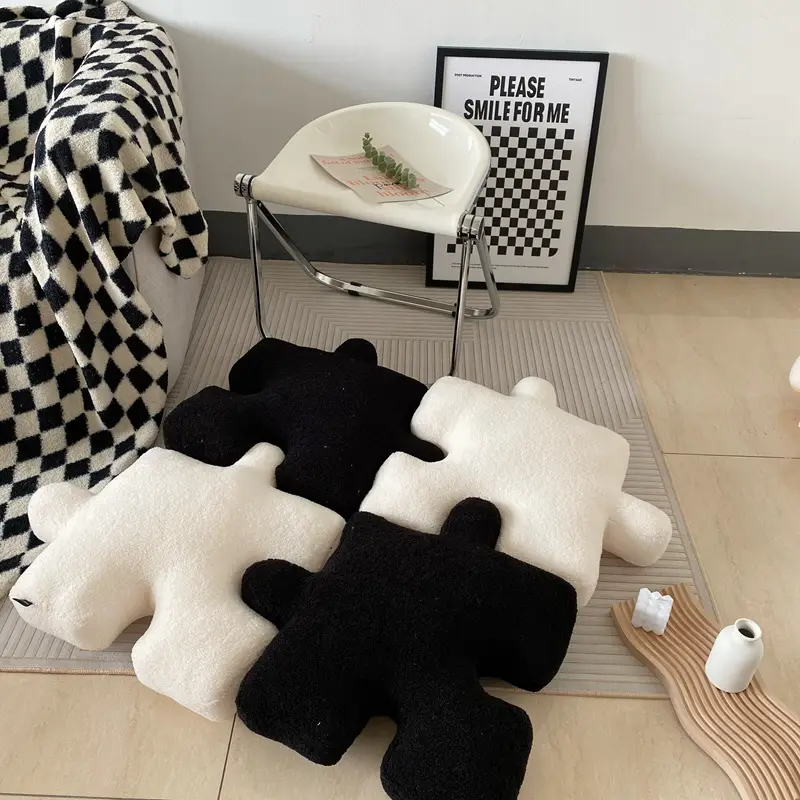 Alien Puzzle Pillow Plush Pillow Home Decoration Building Block Puzzle Comfort Cushion Kids Christmas Birthday Gifts — image 1
