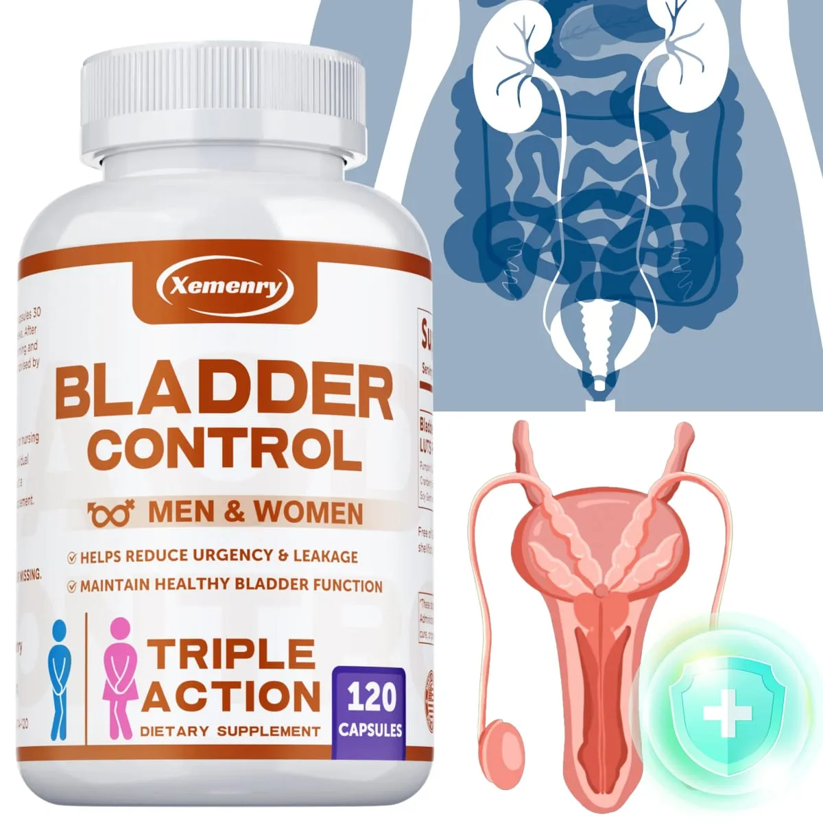 Bladder Control Supplement - Improves Urination Function Supports Urinary Tract Health Promotes Metabolism Reduces Pain — image 1