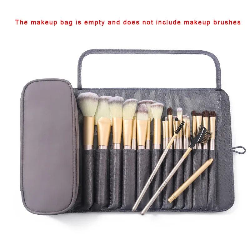 Sac de maquillage pour femmes, sac à pinceaux cosmétiques, organisateur de voyage, pinceaux de maquillage, outils pliables, sacs à roulettes, étui de maquillage en Nylon imperméable — image 10