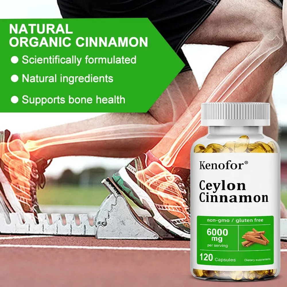 Ceylon Cinnamon Supplement 6000mg - Energy & Heart Health Support Antioxidant Non-GMO & Gluten Free - 30/60/120 Capsules — image 5