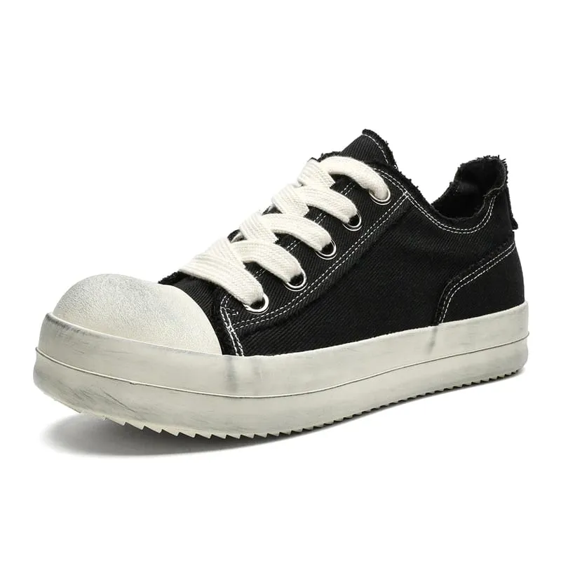 2025Nové Muži Plátěné Tenisky s tlustým dnem Móda Šněrování Ležérní Boty pro mládež Lehká Outdoor Pohodlná plochá značková vycházková obuv