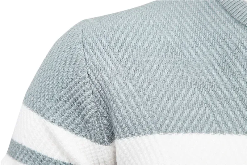Embroidered Mens Boys Winter Stripe Sweater Thick Warm Pullovers Men's O-neck Basic Casual Slim Comfortable Sweaters — image 4