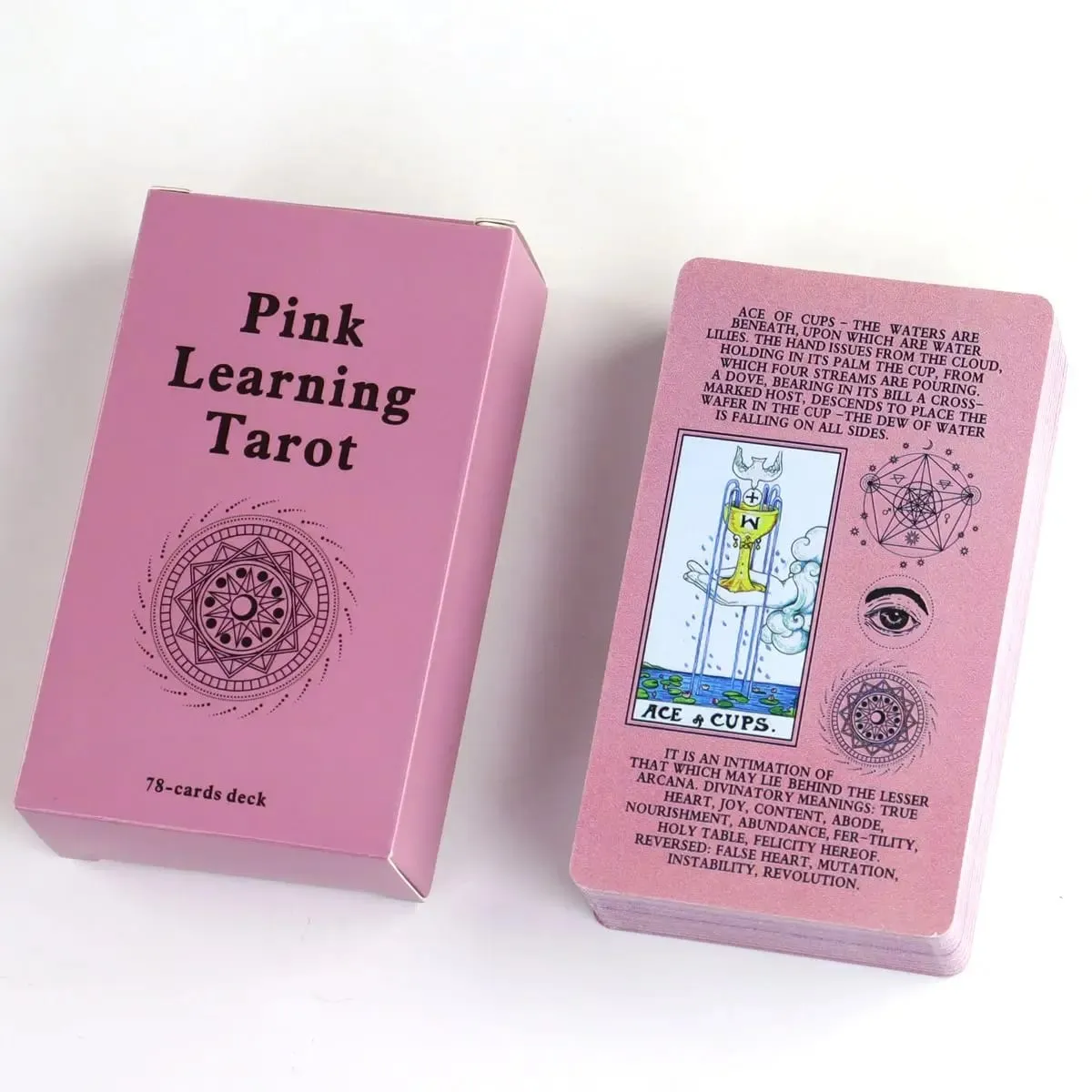 10.3*6cm Pink Learning Tarot 78 Pcs Tarot Cards with Keywords Based on Rider Waite System — image 1