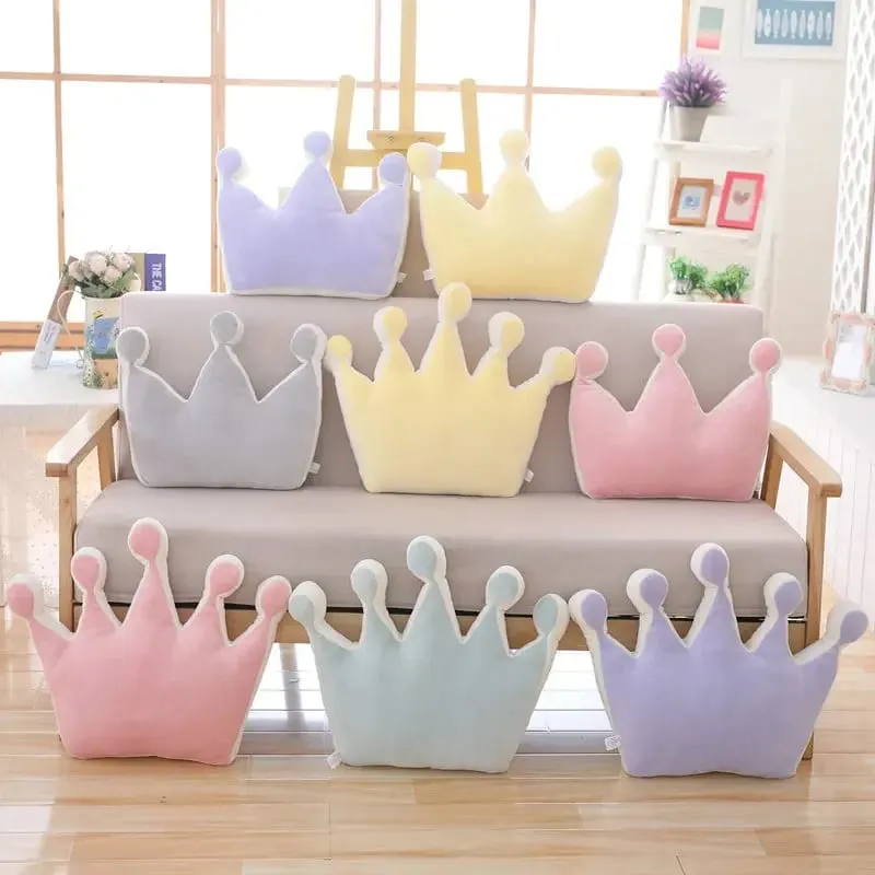 Soft Princess Crown Pillow Stuffed Sleeping Pillow Girl Room Sofa Decor Rainbow Cloud Star celebrity Studio Cushion Gift for Her — image 9