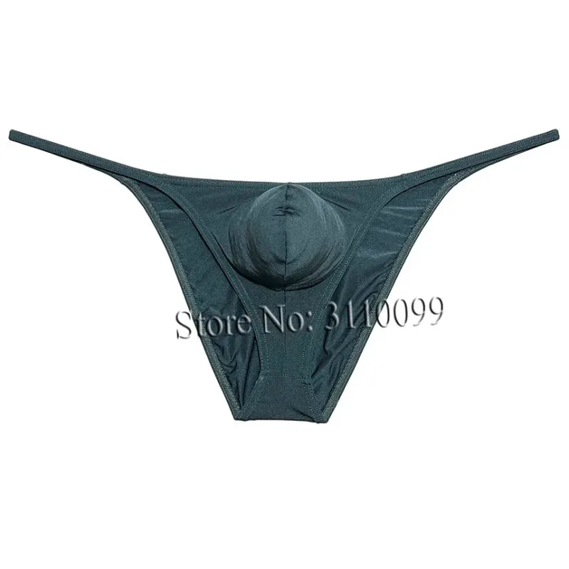 Men's Briefs Shiny Enhance Bikini Bulge Pouch Ruched Skimpy Underwear — image 6
