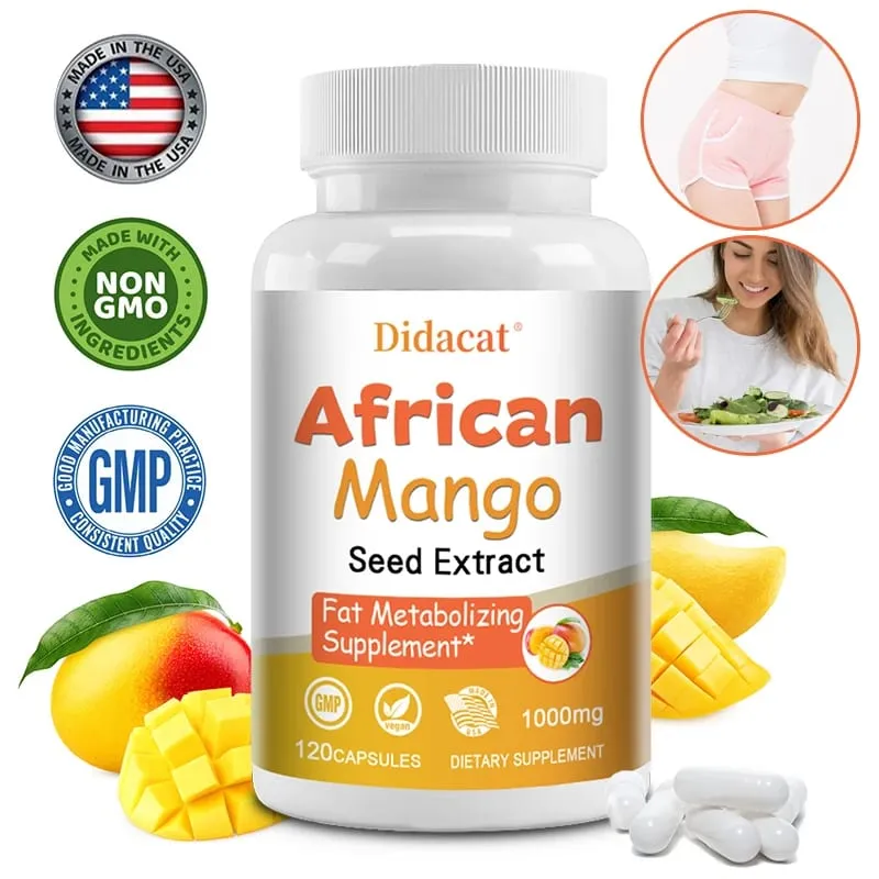 African Mango Capsules - Powerful Metabolism Appetite Suppressant Immune System Health Fat Burning Capsules Non-GMO — image 1