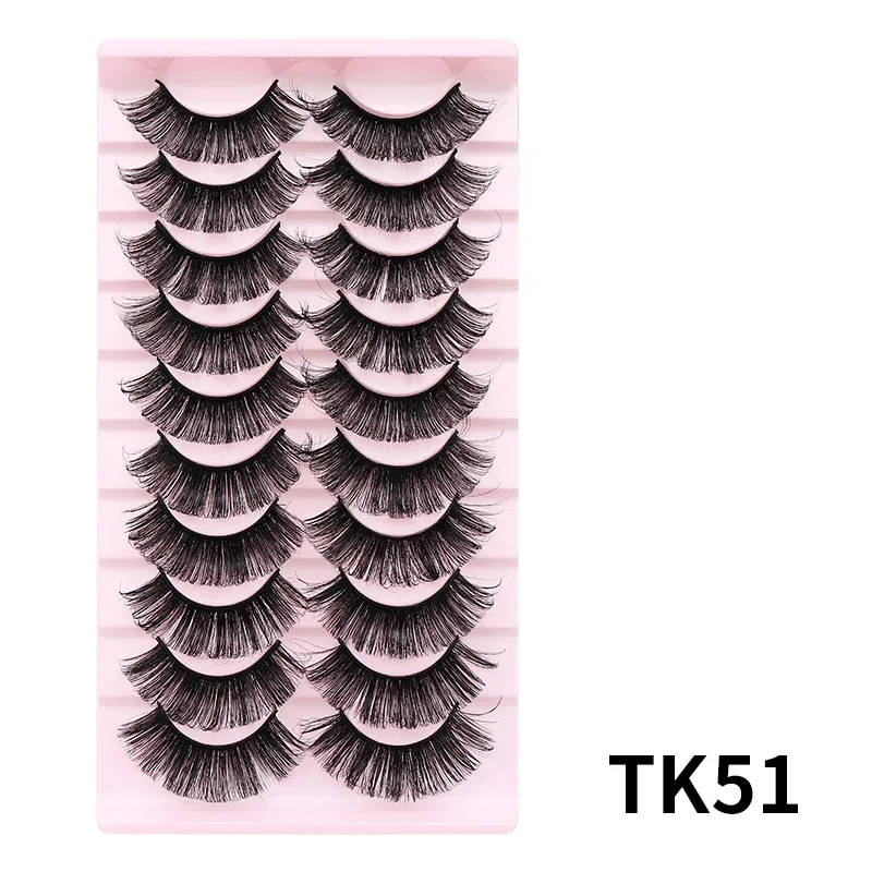 10 Pairs Russian DD Curl Bulk Fluffy Strip Lashes Natural Soft False Eyelashes Reusable Handmade Eye Lashes for Daily&Party — image 33