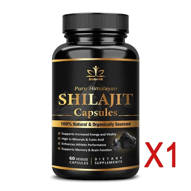 Himalaya Shilajit Capsule Original High in Trace Minerals& Fulvic Acid for Energy Muscle Strength&Immunity Endurance for Adult