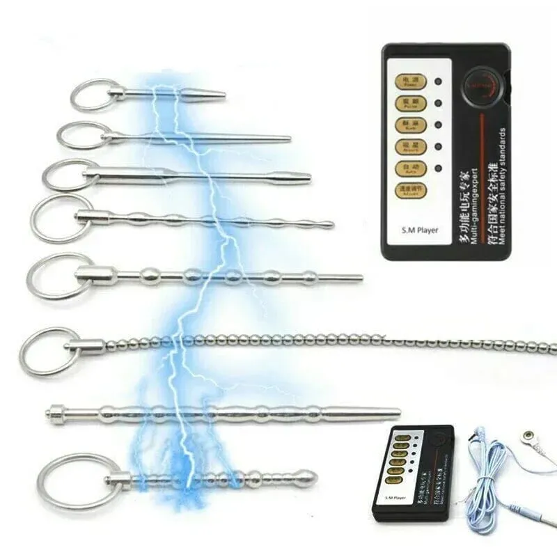 Stainless Steel E-stim Male Uretha Dilator Plug Sounds Penis Beads Plug Threaded Stimulator Ejaculation Sex Toy for Men Gay — image 1