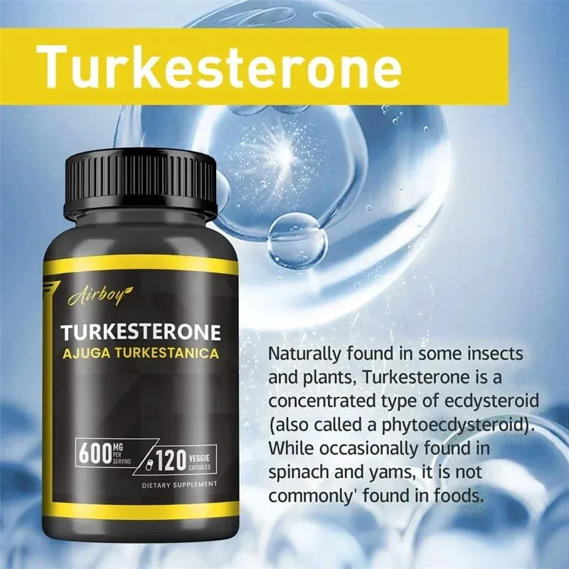 Turkesterone 600mg - Supports Muscle Mass Strength Performance and Recovery and Improves Energy Levels & Endurance