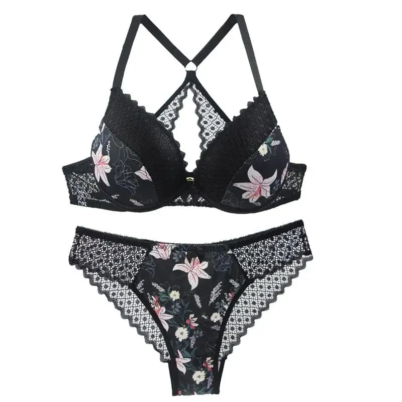 2026 New Sexy Y-Line Push Up Bra Sets Hollow Out 32/70 34/75 36/80 38/85 40/90 42/95 BCED Cup Underwear Intimante Lingerie