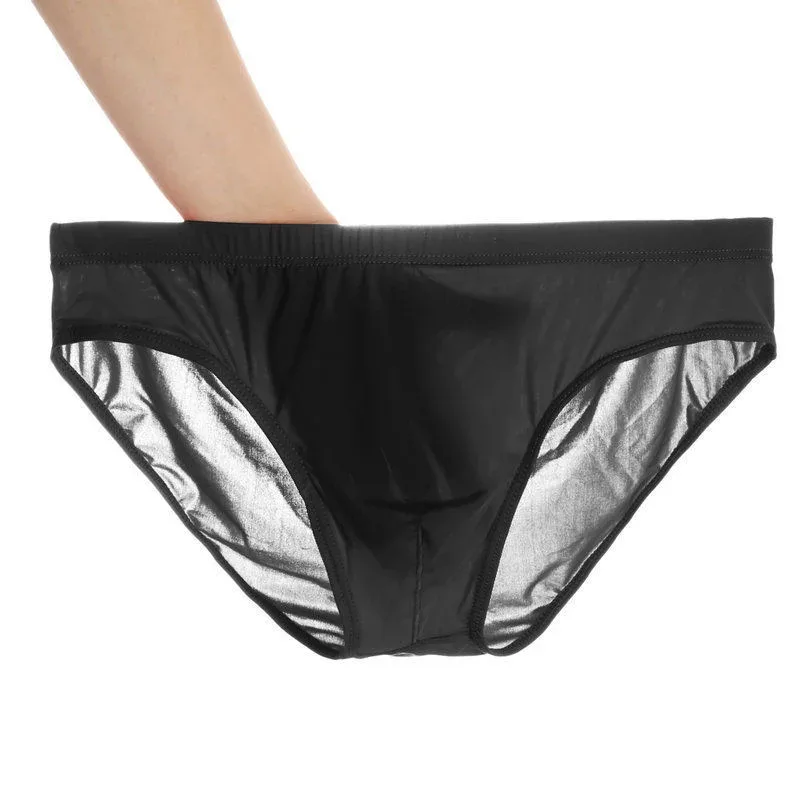 2 ADET Ultra Ince Buz Ipek Külot Erkekler Artı Boyutu M-4XL Düz Renk Gençlik Saydam Düşük Bel Nefes Seksi Erkek Külot — image 8
