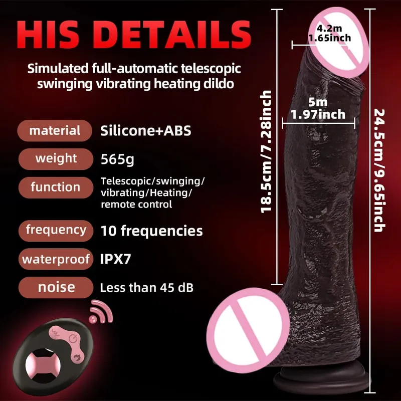 Realistic Black Dildo Vibrator Wireless Remote Rotating Penis Suction Cup Telescopic Vibrating Dildos Dick Sex Toys For Women