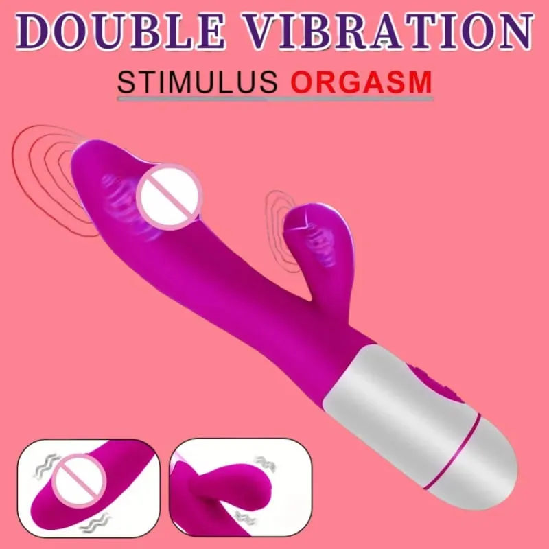Silikon G-Spot Rabbit Vibrator Dwi Getaran Pengurut Klitoris 10 Kelajuan Mainan Seks Keseronokan Kalis Air Boleh Dicas semula untuk Wanita — image 6