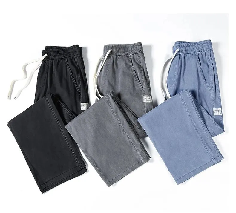 Men's Summer Soft Lyocell Fabric Jeans Thin Loose Straight Denim Pants Drawstring Elastic Waist Casual Trousers Plus Size M-5XL — image 9